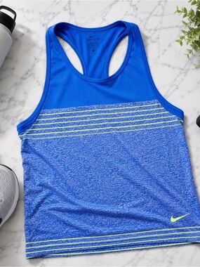 Nike Dri-FIT Breathe Racerback Running Tank Top Blue Women’s Size Small
